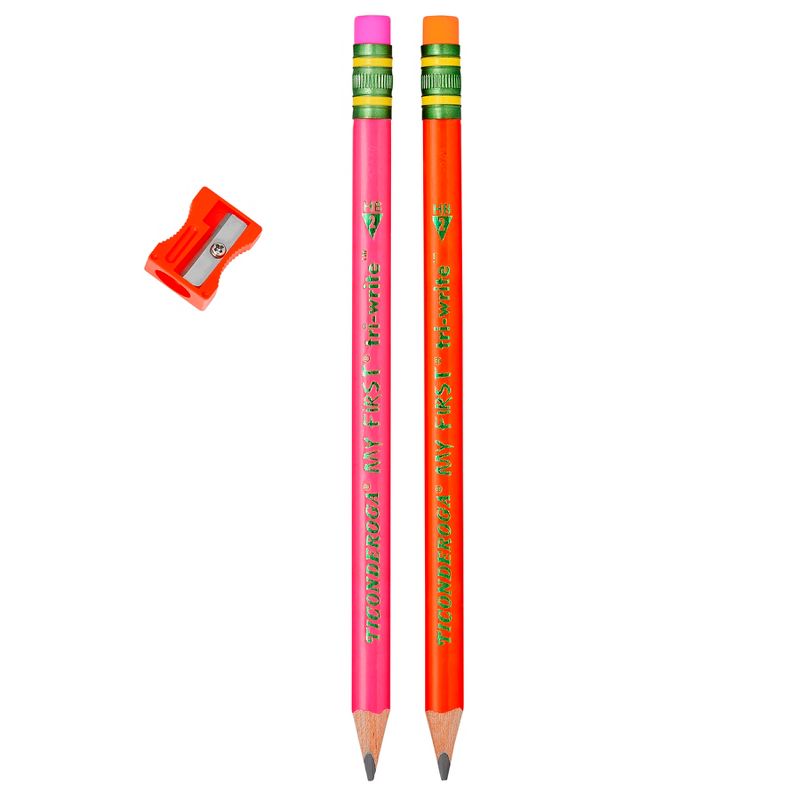 Ticonderoga® My First® Tri-Write™ Wood-Cased Pencils, Neon Assorted, 2 Per Pack, 12 Packs, 4 of 10