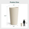 AZL1 Life Concept Planters City Flora Stylish 2Pcs Ribbed Plastic Tall Planters Ideal for Contemporary Design Fans and Gardeners, Beige, 13"*13"*23.6" - 3 of 4