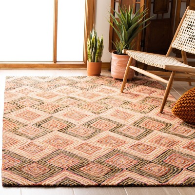Handmade Rustic-Chic Blue Geometric Wool Area Rug 4' x 6'