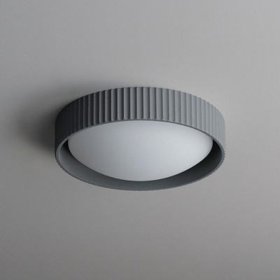 Gray Concrete LED Flush Mount Light with Acrylic Diffuser