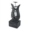 LuxenHome 37-Inch H Modern Abstract Metal Floral Cement Outdoor Fountain Gray - 4 of 4