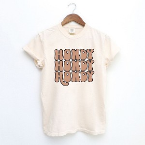 Simply Sage Market Women's Howdy Bubble Stacked Short Sleeve Garment Dyed Tee - 1 of 3