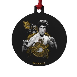 Bruce Lee Golden Dragon Aluminum Holiday Christmas Tree Ornament  3.0" (7.6 cm) x 3.37" (8.6 cm) - 1 of 4
