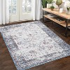Non-Slip Washable Vintage Area Rug, Low-Pile Distressed Print Carpet for Living Room, Bedroom & Entryway – Stain-Resistant, Pet-Friendly - 2 of 4