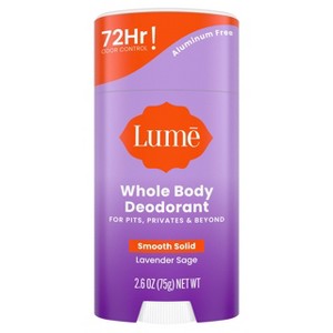 Lume Whole Body Women's Deodorant - Smooth Solid Stick - Aluminum Free - Lavender Sage Scent - 2.6oz - 1 of 4