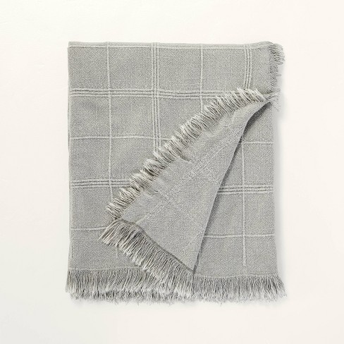 Heathered Stripe Tasseled Woven Throw Blanket - Hearth & Hand