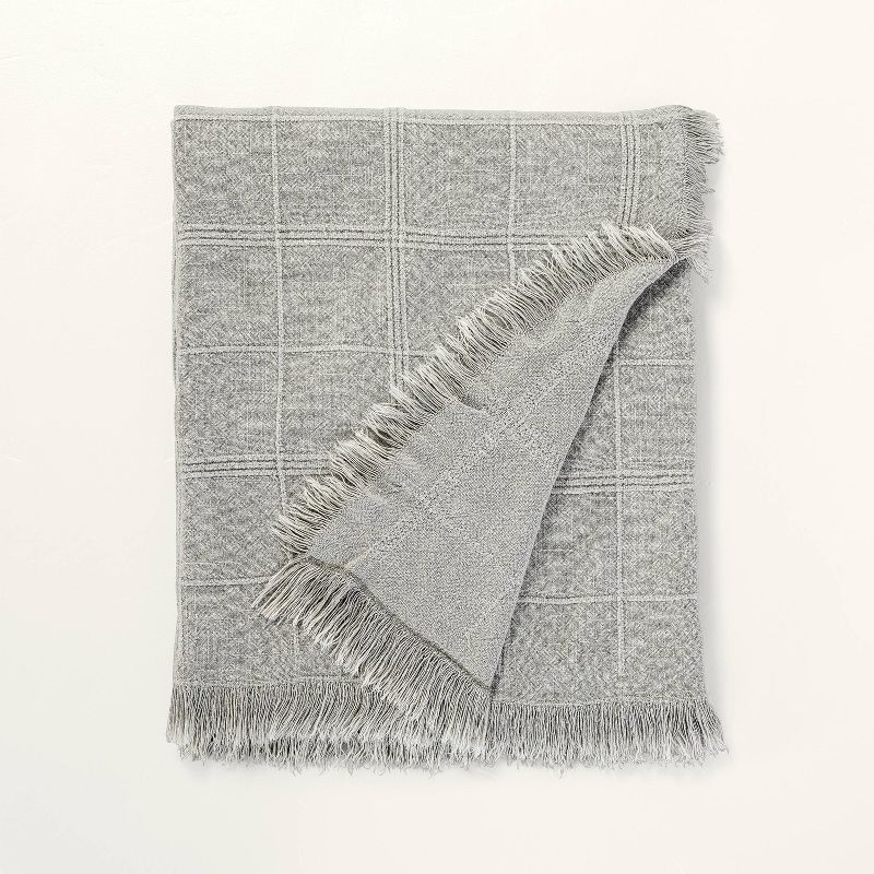 Textured Grid Lines Dobby Throw Blanket - Hearth & Hand™ with Magnolia, 1 of 5