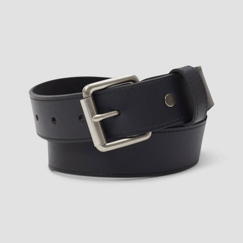 Men's Adjustable Sensory Friendly Adaptive Rivet and Roller Buckle Belt -  Goodfellow & Co™ Black S/M