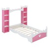 TIRAMISUBEST Castle-Shaped Wooden Platform Bed with Storage Shelf, Dreamy Twin Size Bed Frame for Kids Bedroom - 3 of 4