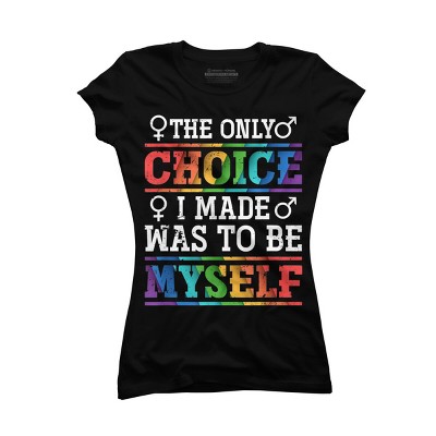 Adult Design By Humans LGBTQ+ Chose To Be Myself Rainbow Text By KangThien T-Shirt
