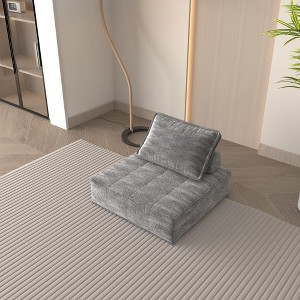 Grungis Convertible Sleeper Sofa Bed with Cylindrical Pillow,Corduroy Folding Mattress Couch with Fixed-Shape Frame,Floor Sofa for Living Room - 1 of 4