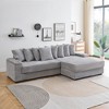GlasFlength L Shaped Sofas Modern Sofa with Comfortable Seating for Living Room or Lounge Area Gray,111”*22”*33" - 4 of 4