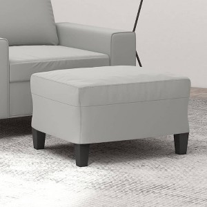 vidaXL Footstool Light Gray 23.6 in.x19.7 in.x16.1 in. Microfiber Fabric - 1 of 4