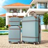 FURNIinspire Bag And Luggage Sets Family Friendly 3 Pieces Luggage And Cosmetic Case Spinner Suitcase With TSA Lock, Green, 20" 28" - 2 of 4