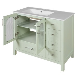 Dexmalle Green 36" Bathroom Cabinet with Waffle Texture Doors - 1 of 4