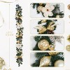 6 Ft Pre-Lit Christmas Garland, Battery Operated Xmas Garland with 20 Lights, Ball Ornaments Ribbons Bows for Mantel Centerpiece Decor, Gold/White - 2 of 4