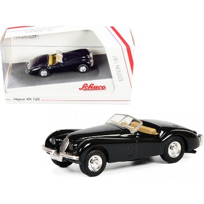 Jaguar XK 120 Roadster Black 1/87 (HO) Diecast Model Car by Schuco