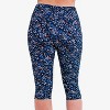 Calypsa Women's Plus Size High Waisted Chlorine Resistant Capri Swim Leggings - 2 of 4