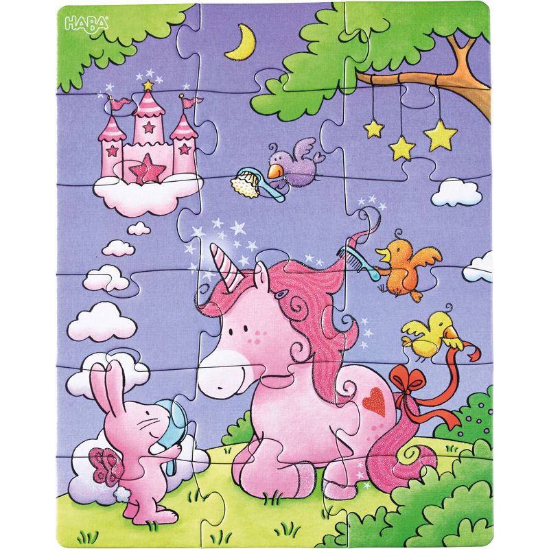 HABA Unicorn Glitterluck Set of 3 Jigsaw Puzzles, 4 of 7
