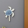 HomeRoots 4" Blue And White Cast Iron Turtle Wall Hook - 2 of 4