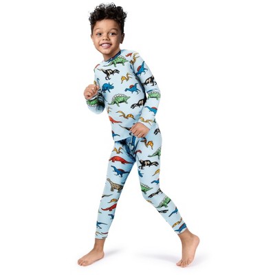 Rocky Thermal Underwear for Boys, Long Johns Fleece Lined Set, Shirt & Pants, Base Layer (Dinosaur - Large)