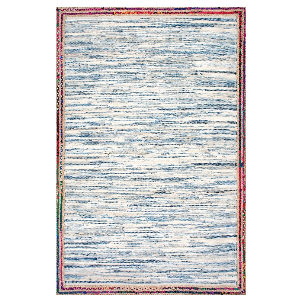 2'6inx8' Handwoven Braided Darline Area Rug Light Blue - nuLOOM