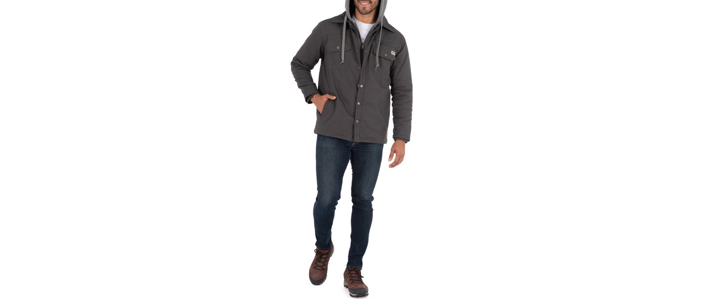 Wells Lamont Quilted Flex Canvas Thermal Lined Shirt Jacket - Grey 2X Large — фото 3