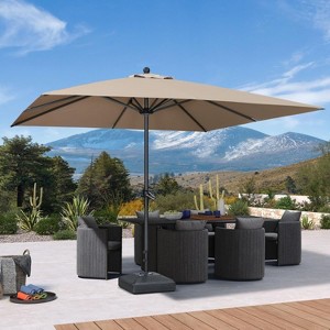 PURPLE LEAF Patio Umbrella Outdoor Table Umbrella Aluminum Frame Market Umbrella Sun Umbrella with 8 Sturdy Ribs - 1 of 4
