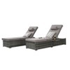 Okak 2-Piece Outdoor Wicker Chaise Lounge Set with Adjustable Back,All-Weather PE Rattan Lounger with Cushions for Backyard,Garden,Beach - 2 of 4