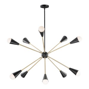 Maxim Lighting Lovell 10 - Light Pendant in  Black/Satin Brass - 1 of 4