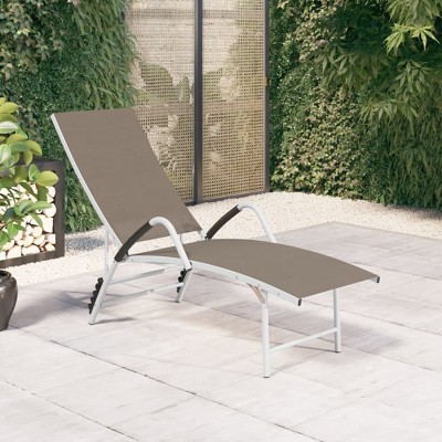 vidaXL Sun Lounger Textilene and Aluminum Taupe