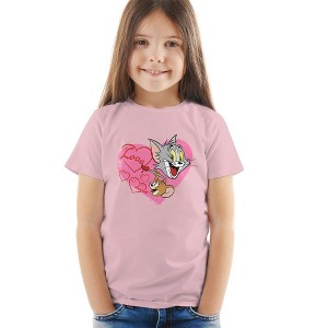 Toddler Boys' Tom And Jerry Valentine's Day Love Hearts T-Shirt For Toddler Boys And Girls - 1 of 4