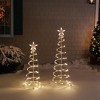 Northlight LED Lighted Spiral Outdoor Christmas Trees - 3' and 4' - Warm White Lights - Set of 2 - 3 of 4