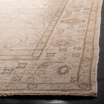 Ivory and Beige Hand-Knotted Wool Area Rug 8' x 10'