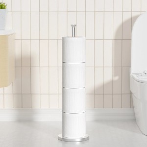 LunaLulinlk Toilet Roll Holder Stand(with Reserve Function), Free-Standing Toilet Paper Storage Holder - 1 of 4