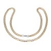 Steeltime 24" two tone stainless steel and 18k gold plated stainless steel Cuban chain link bracelet and necklace set - 2 of 4