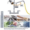 WOWOW Commercial 21 in. H Triple-Handle Pull Down Sprayer Kitchen Faucet with Pre-Rinse Sprayer in Chrome - 2 of 4