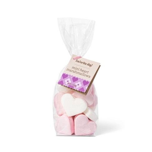 Selection of Pink and White Heart Shaped Marshmallows. Black Framed Print