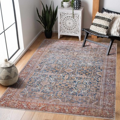 Hauteloom Rust Mair Traditional Washable Area Rug