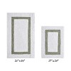 Hotel 2 PC Bath Rug 100% Premium Cotton Tufted Weave Two Tone Reversible Bathroom Rug, Super Soft Absorbent, Machine Washable Bath Mat - 2 of 4