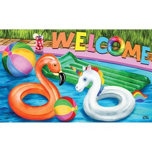 Briarwood Lane Doormat 30x18 Indoor Outdoor Welcome To the Pool Summer For Summer Doormat - 1 of 4