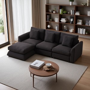 102.2" Modular L-Shaped Sectional Sofa with Ottoman & Cushions - 1 of 4