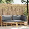 vidaXL Garden Lounge Set Dark Grey Bamboo, polyester Medium Modular - 2 of 4