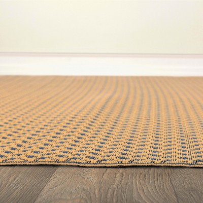Navy 5' x 7' Reversible Synthetic Flat Woven Rug