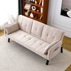 TUYOHW 70'' Foldable Sofa Bed with Cup Holder & Side Storage,Cotton Linen Sofa Bed for Small Spaces - 2 of 4