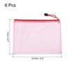 Unique Bargains Office Home Supply Pink Mesh Zipper File Document Bill Pouch Folders 6 Pcs - 2 of 4