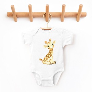 Watercolor Giraffe - Baby Short Sleeve Bodysuit - 1 of 3