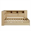 PAGED Twin Size Daybed Modern Wooden Bed Frame with Trundle, Shelves, Cork Board, Blackboard and Ports for Bedroom - 4 of 4