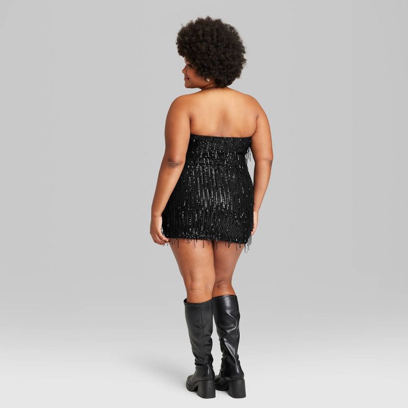 Women's Tube Sequin Fringe Mini Bodycon Dress - Wild Fable™, 4 of 11