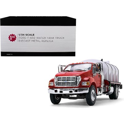 Ford F-650 with Roto Molded Water Tank Truck Red and White 1/34 Diecast Model by First Gear